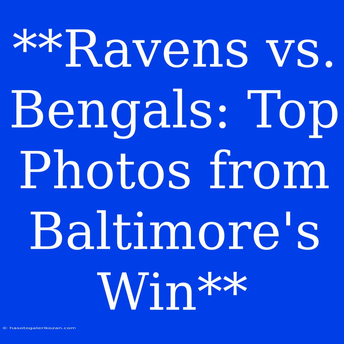 **Ravens Vs. Bengals: Top Photos From Baltimore's Win**