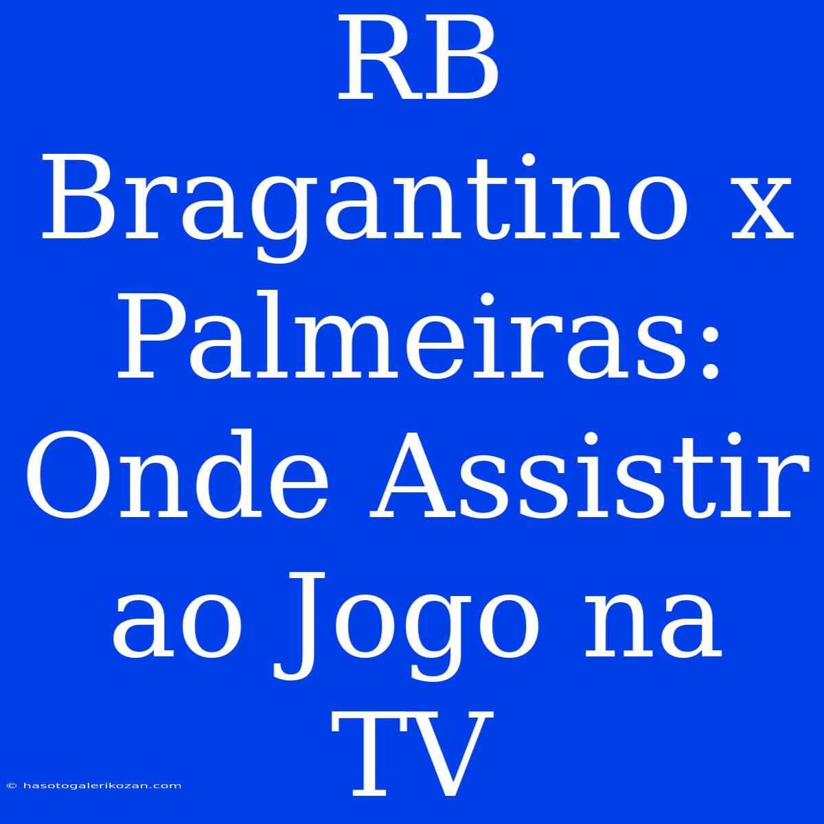 RB Bragantino X Palmeiras: Onde Assistir Ao Jogo Na TV