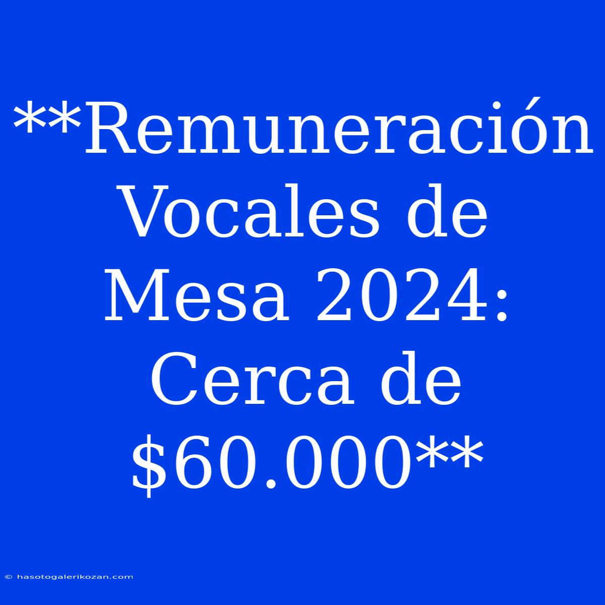 **Remuneración Vocales De Mesa 2024: Cerca De $60.000**