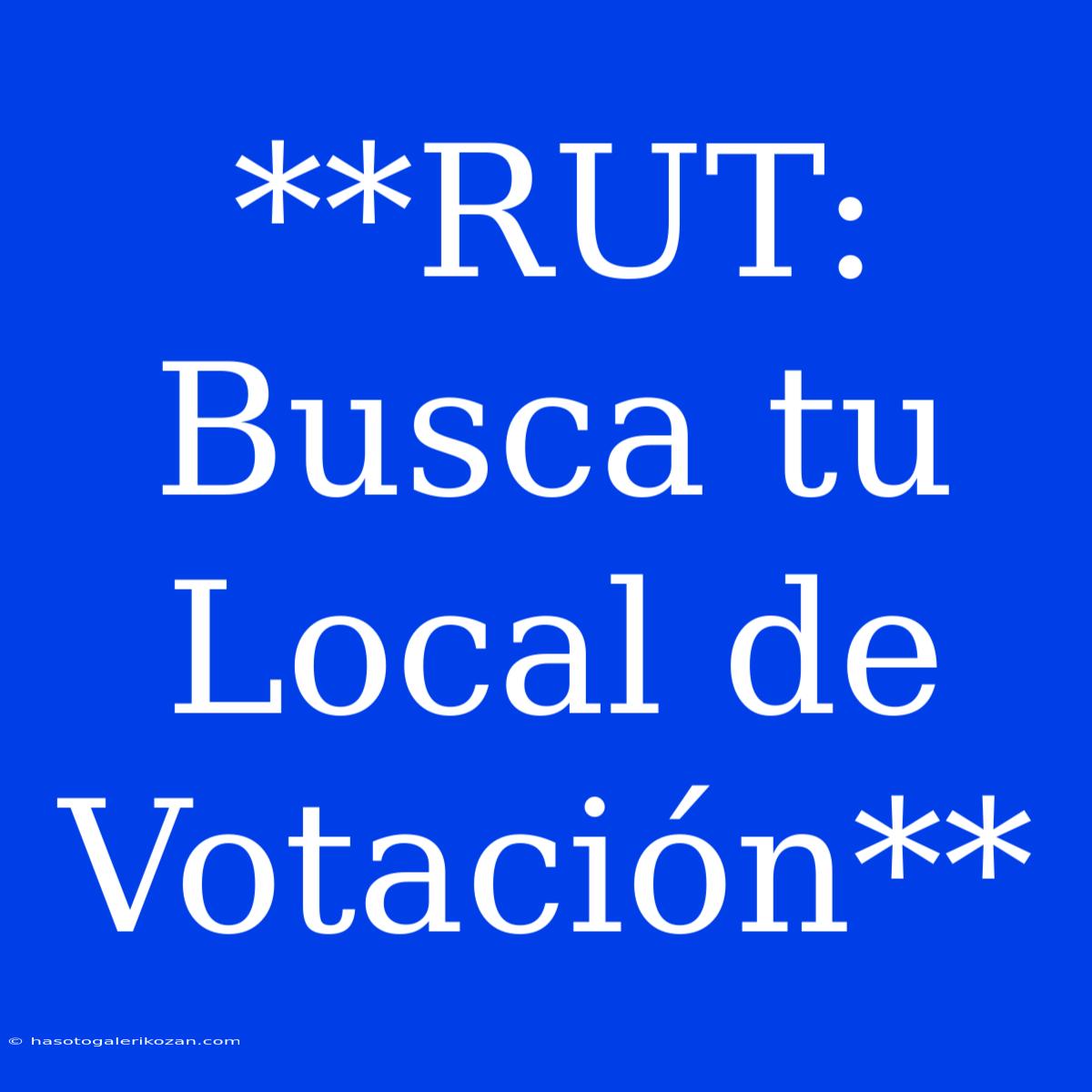 **RUT: Busca Tu Local De Votación**