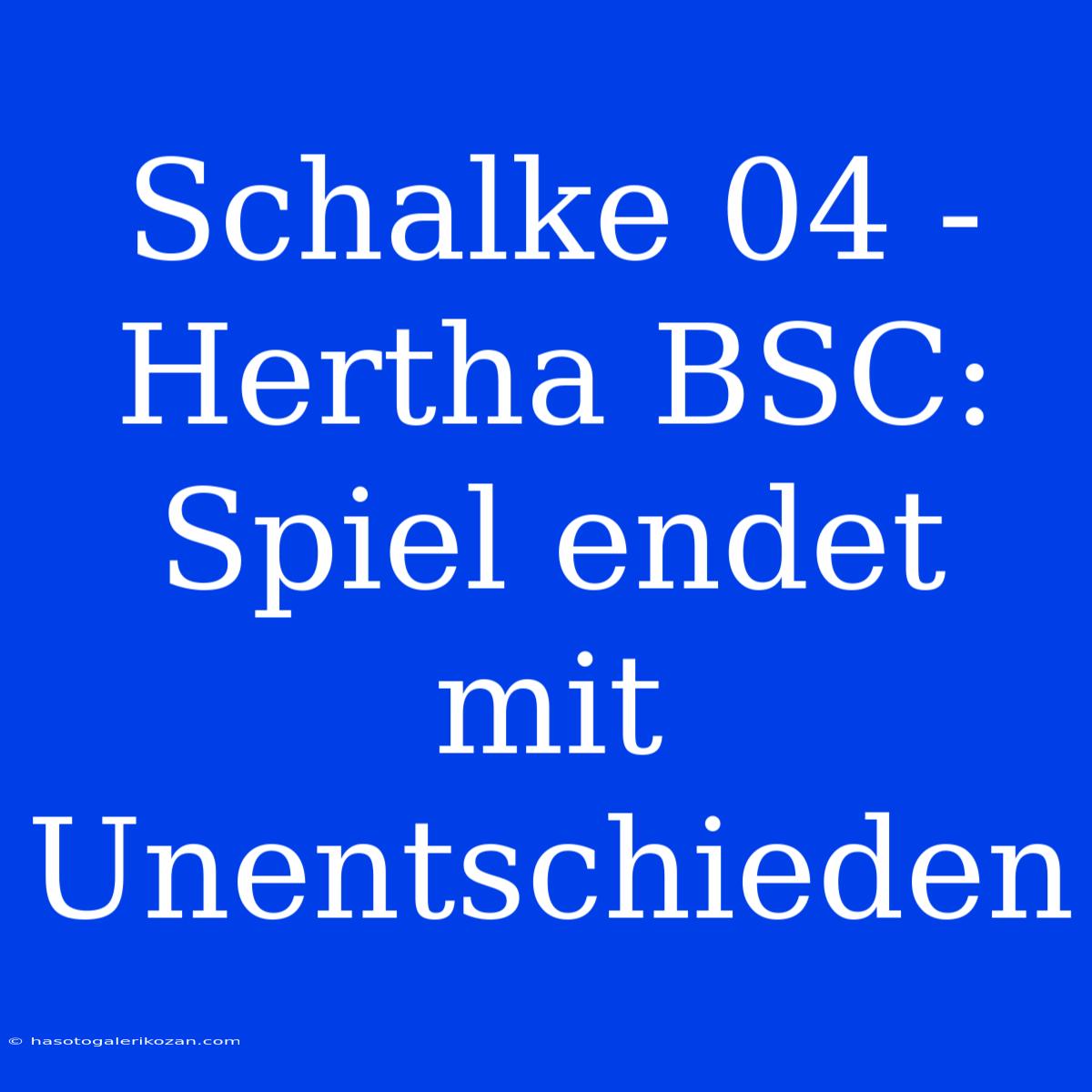 Schalke 04 - Hertha BSC: Spiel Endet Mit Unentschieden