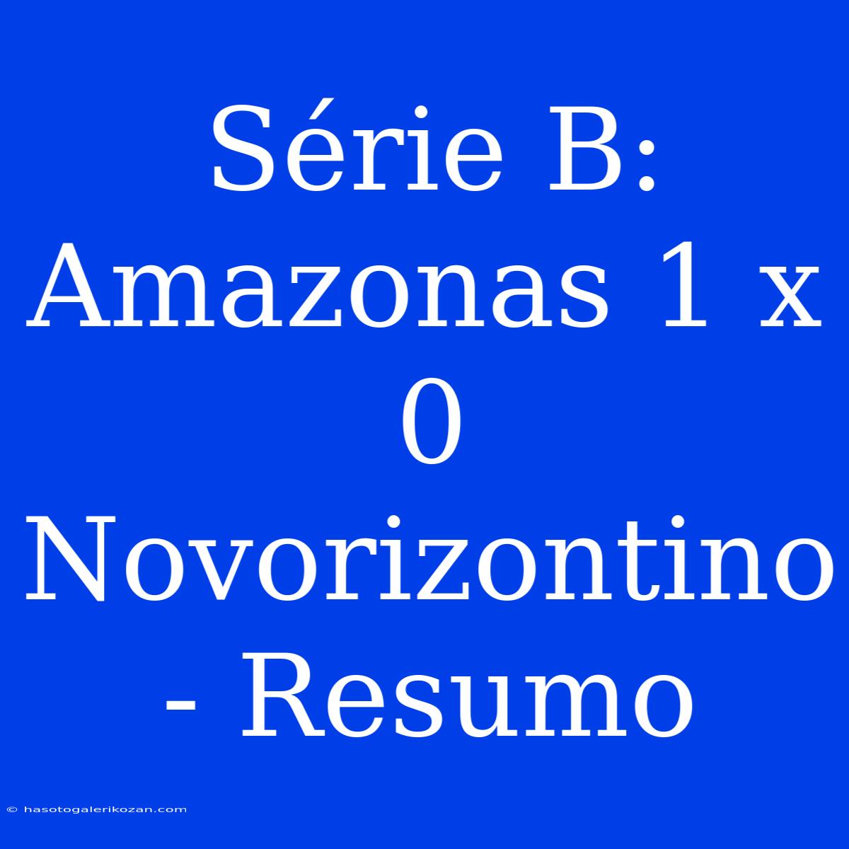 Série B: Amazonas 1 X 0 Novorizontino - Resumo