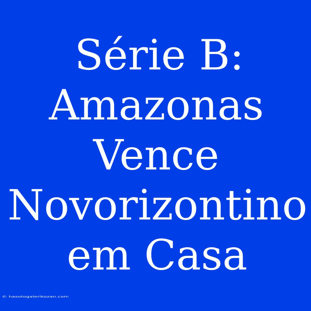 Série B: Amazonas Vence Novorizontino Em Casa