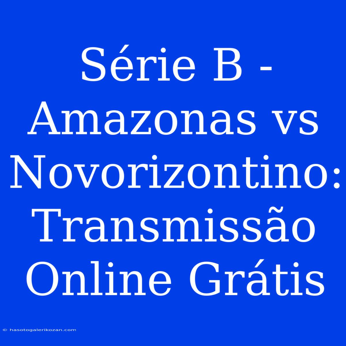 Série B - Amazonas Vs Novorizontino: Transmissão Online Grátis