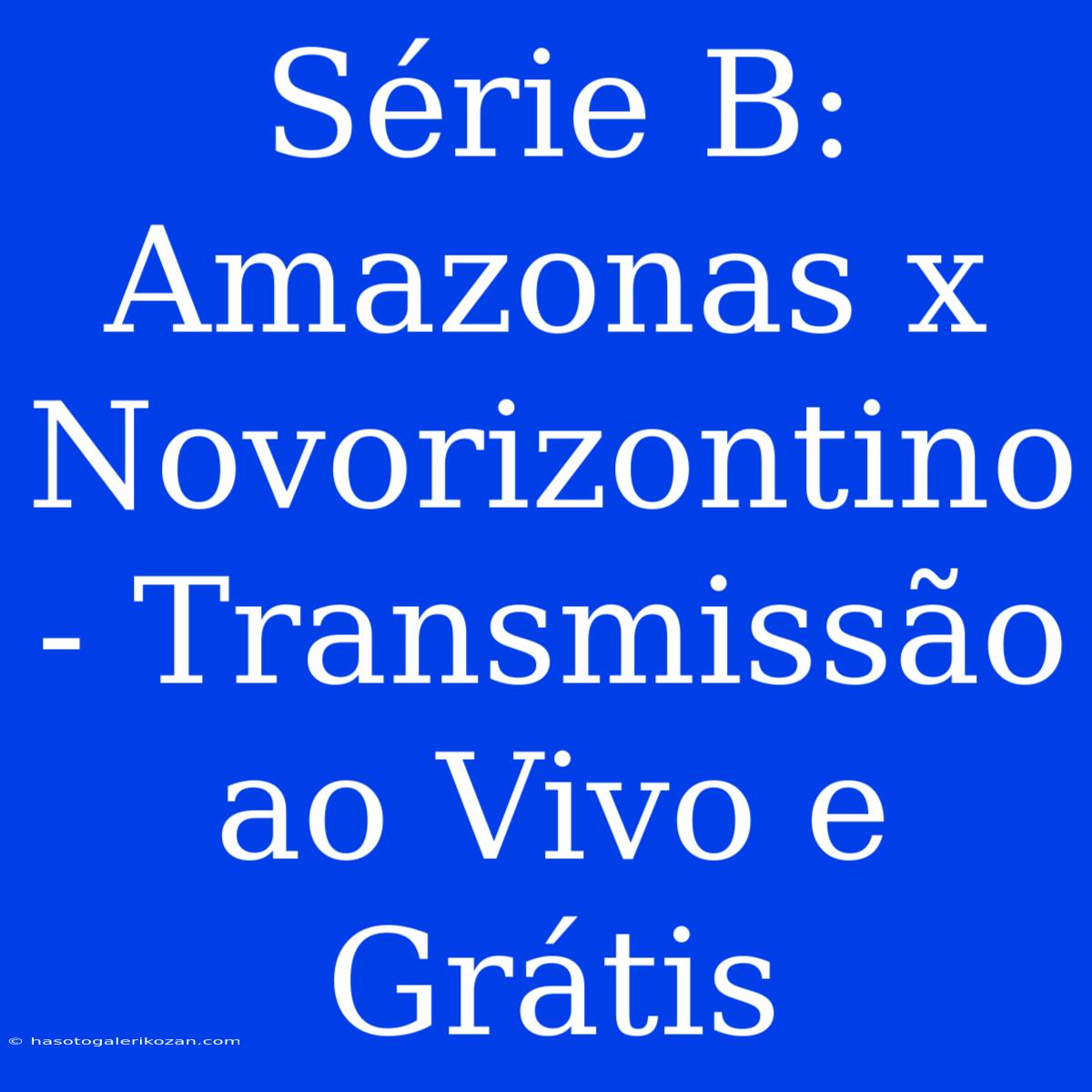 Série B: Amazonas X Novorizontino - Transmissão Ao Vivo E Grátis