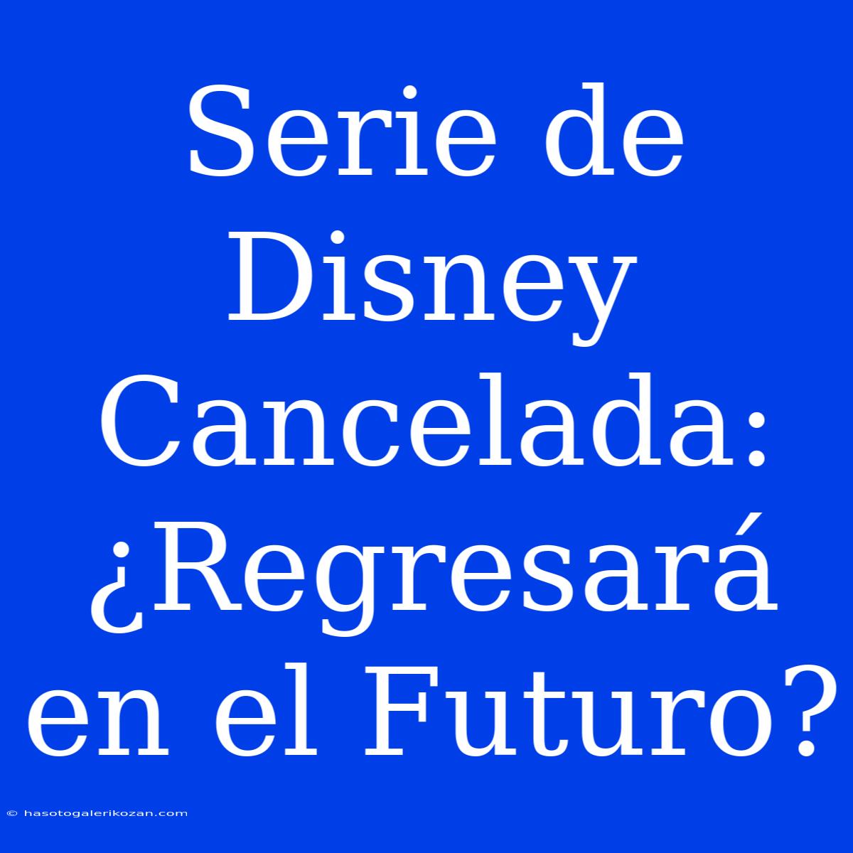 Serie De Disney Cancelada: ¿Regresará En El Futuro?