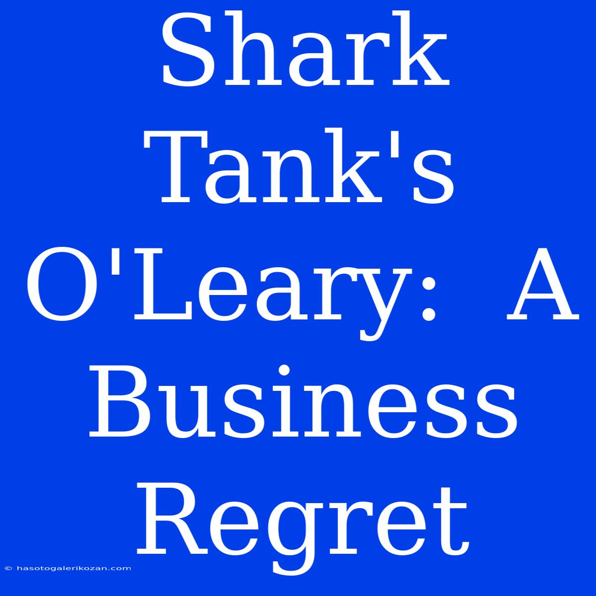 Shark Tank's O'Leary:  A Business Regret