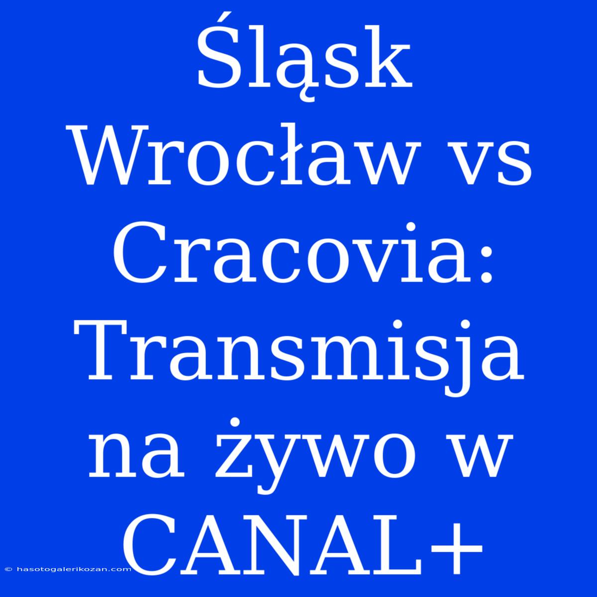 Śląsk Wrocław Vs Cracovia: Transmisja Na Żywo W CANAL+