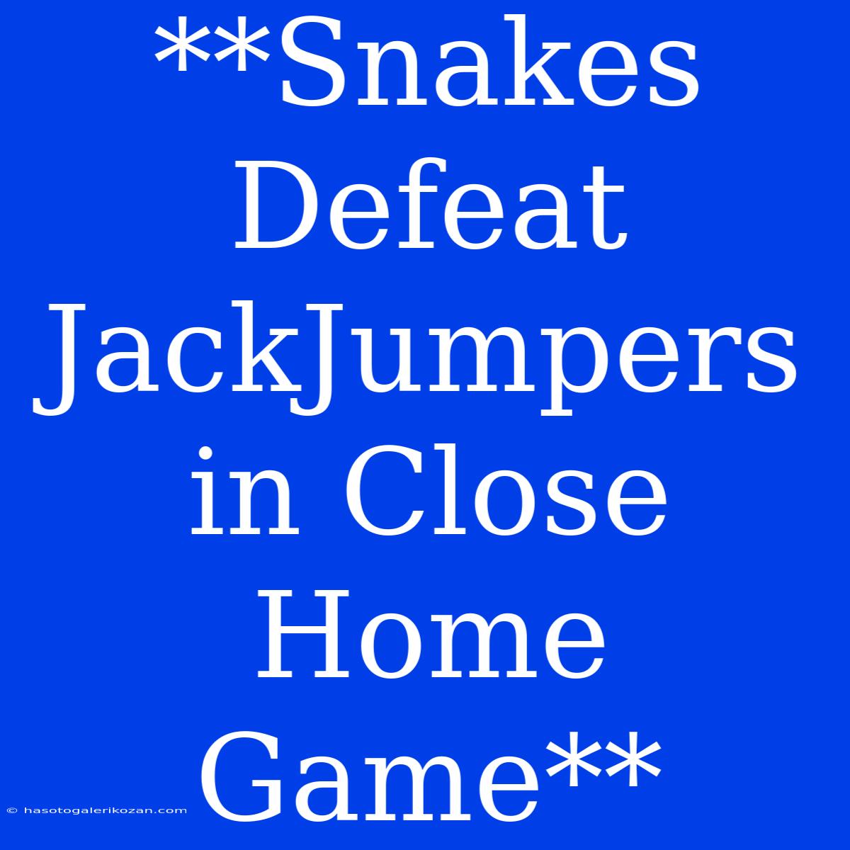 **Snakes Defeat JackJumpers In Close Home Game**