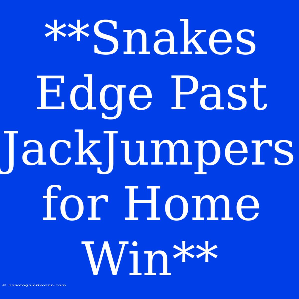 **Snakes Edge Past JackJumpers For Home Win**