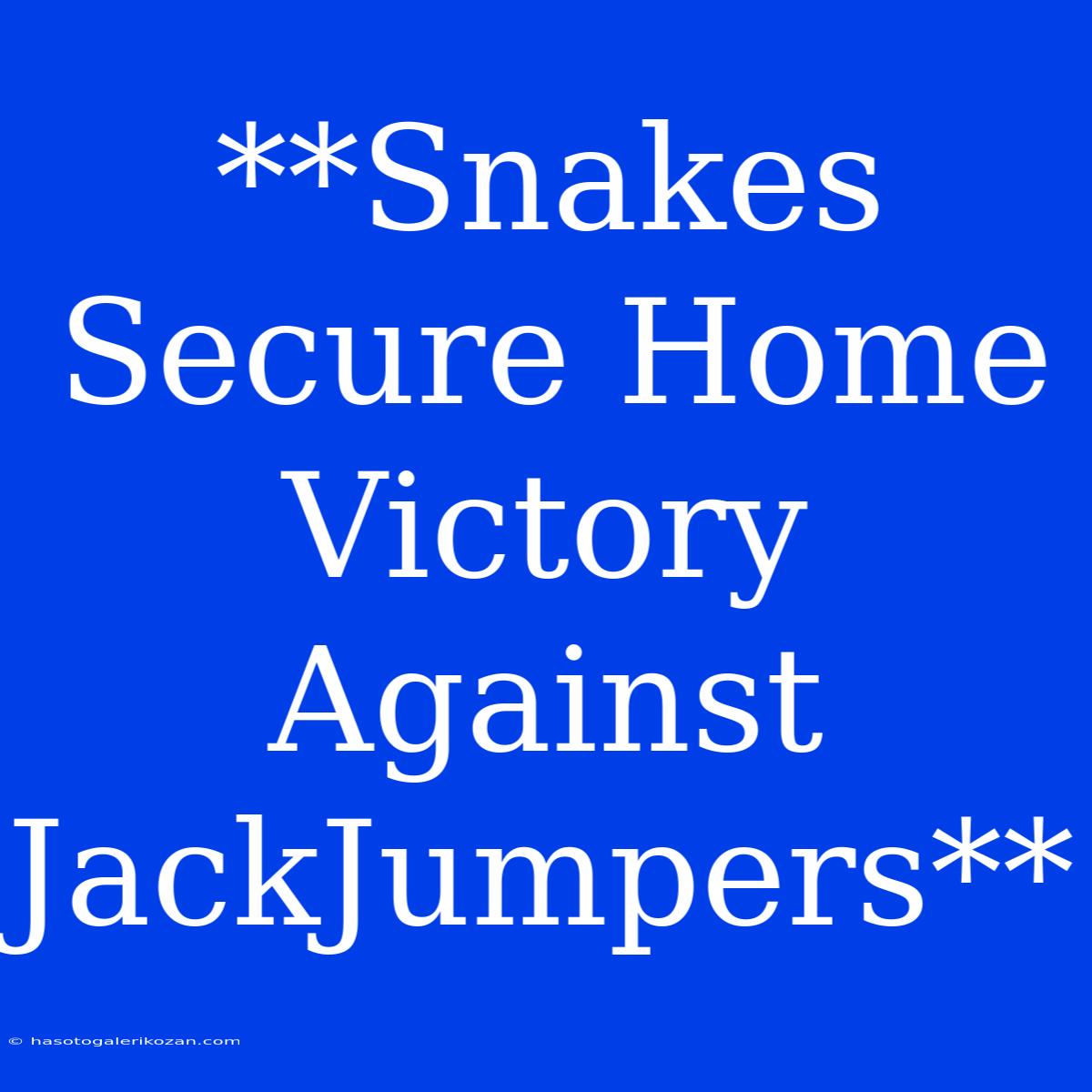 **Snakes Secure Home Victory Against JackJumpers**