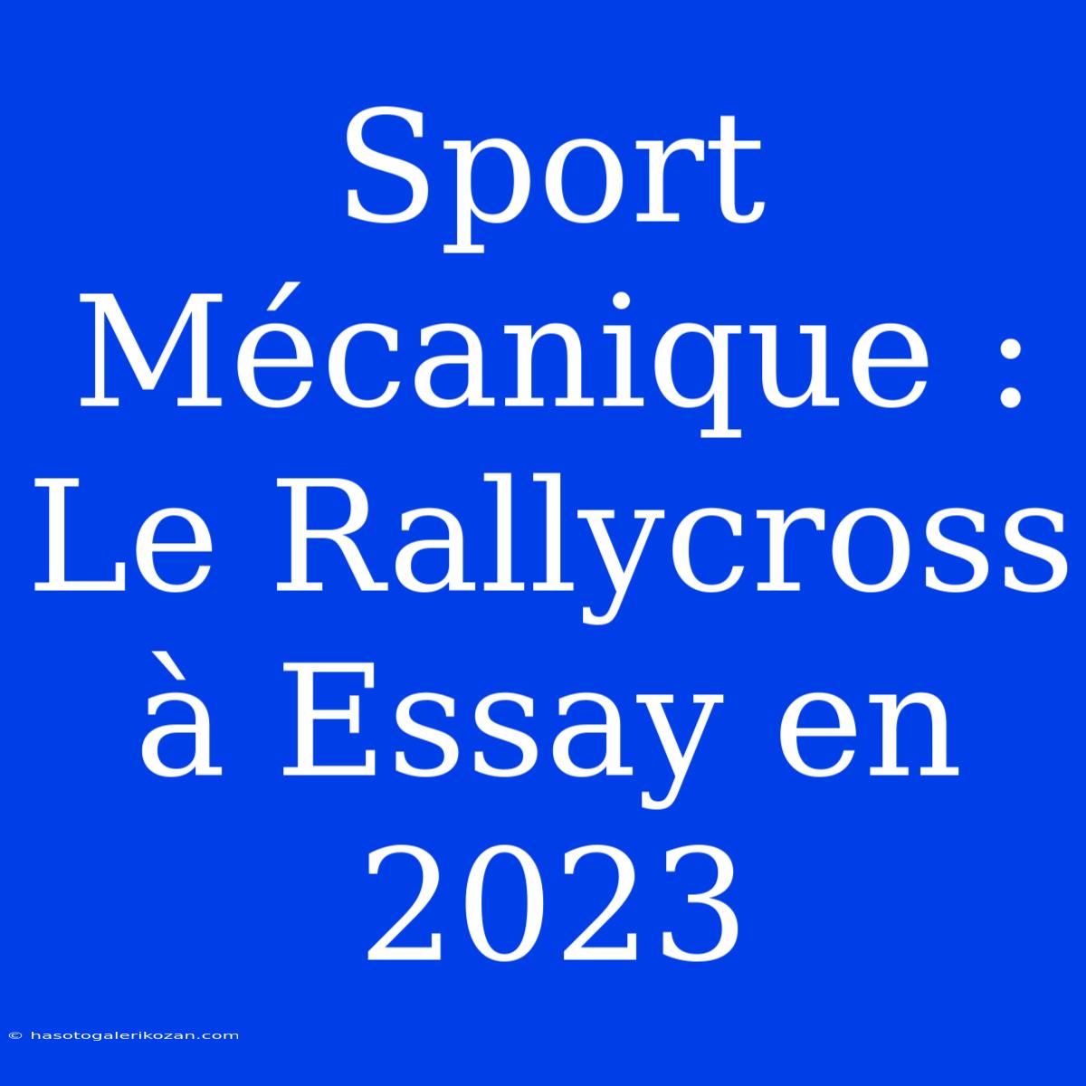 Sport Mécanique : Le Rallycross À Essay En 2023