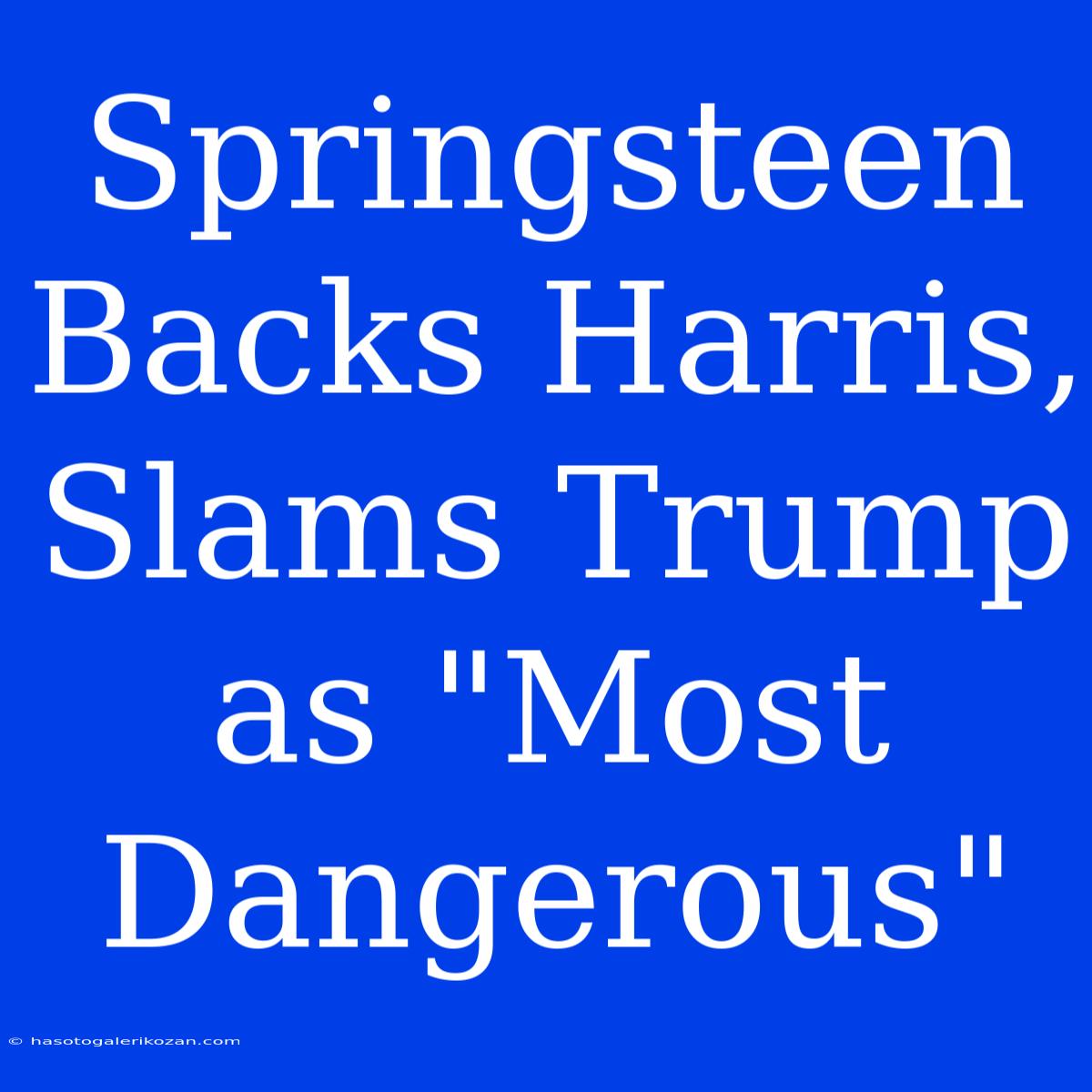 Springsteen Backs Harris, Slams Trump As 