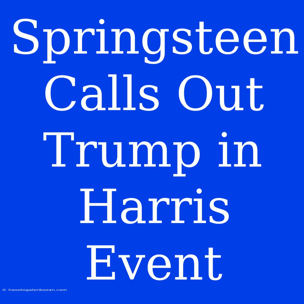 Springsteen Calls Out Trump In Harris Event 