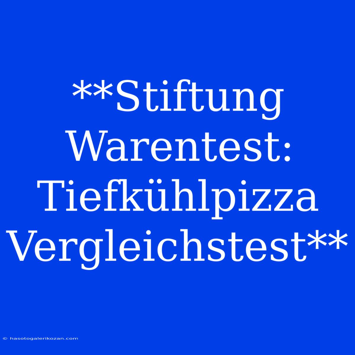 **Stiftung Warentest: Tiefkühlpizza Vergleichstest**