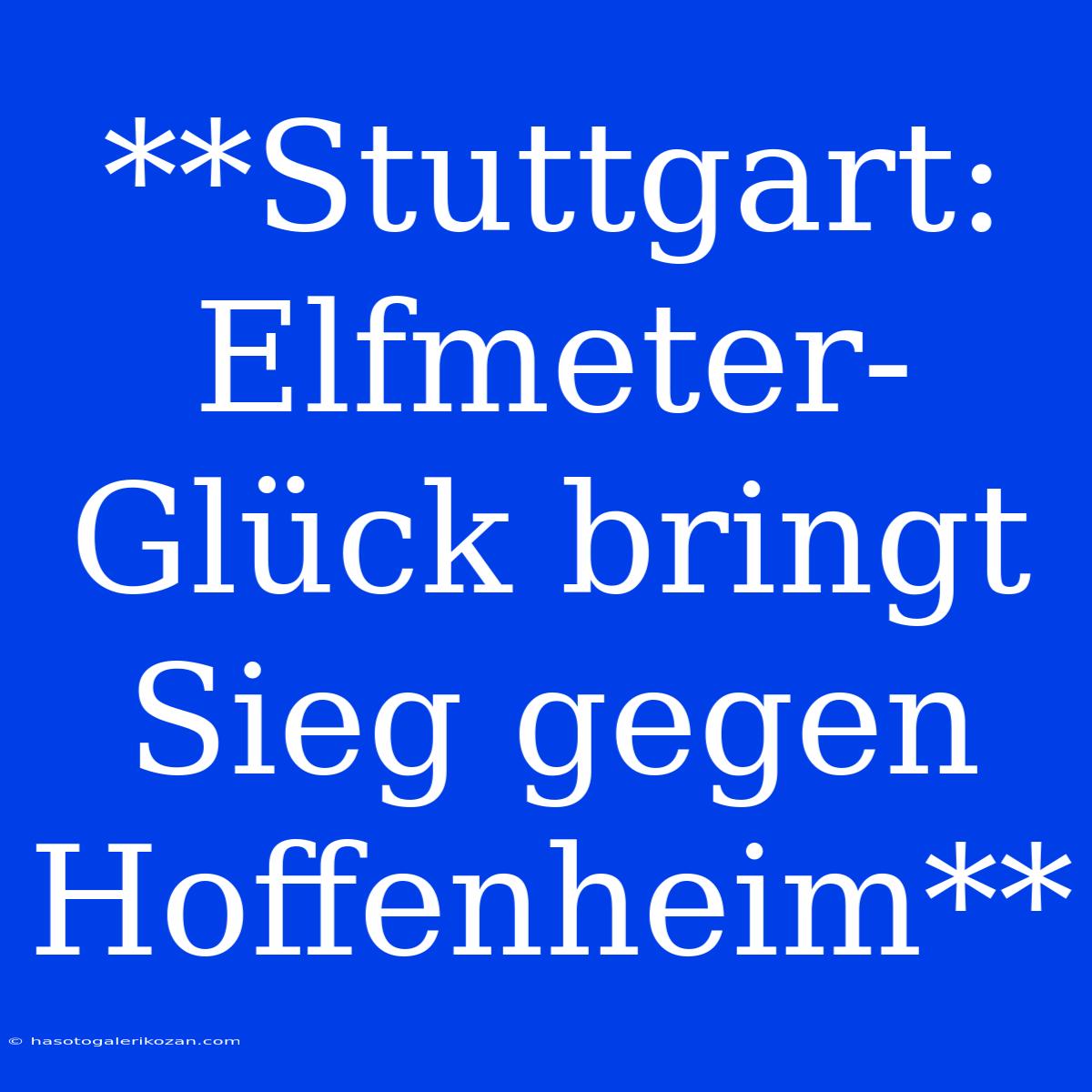 **Stuttgart: Elfmeter-Glück Bringt Sieg Gegen Hoffenheim** 