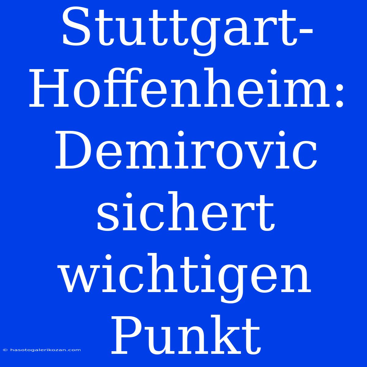 Stuttgart-Hoffenheim: Demirovic Sichert Wichtigen Punkt