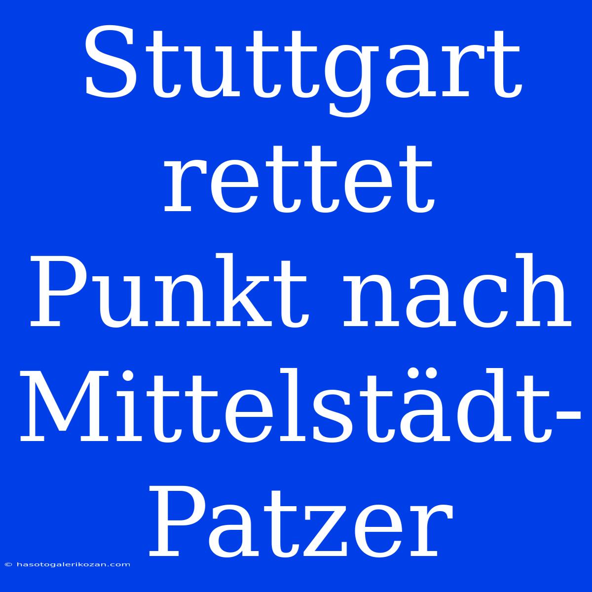 Stuttgart Rettet Punkt Nach Mittelstädt-Patzer