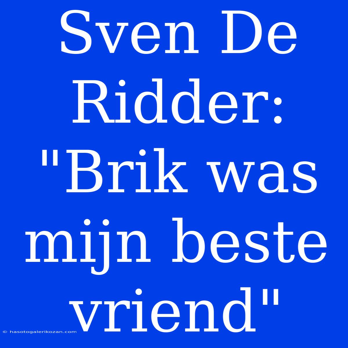 Sven De Ridder: 