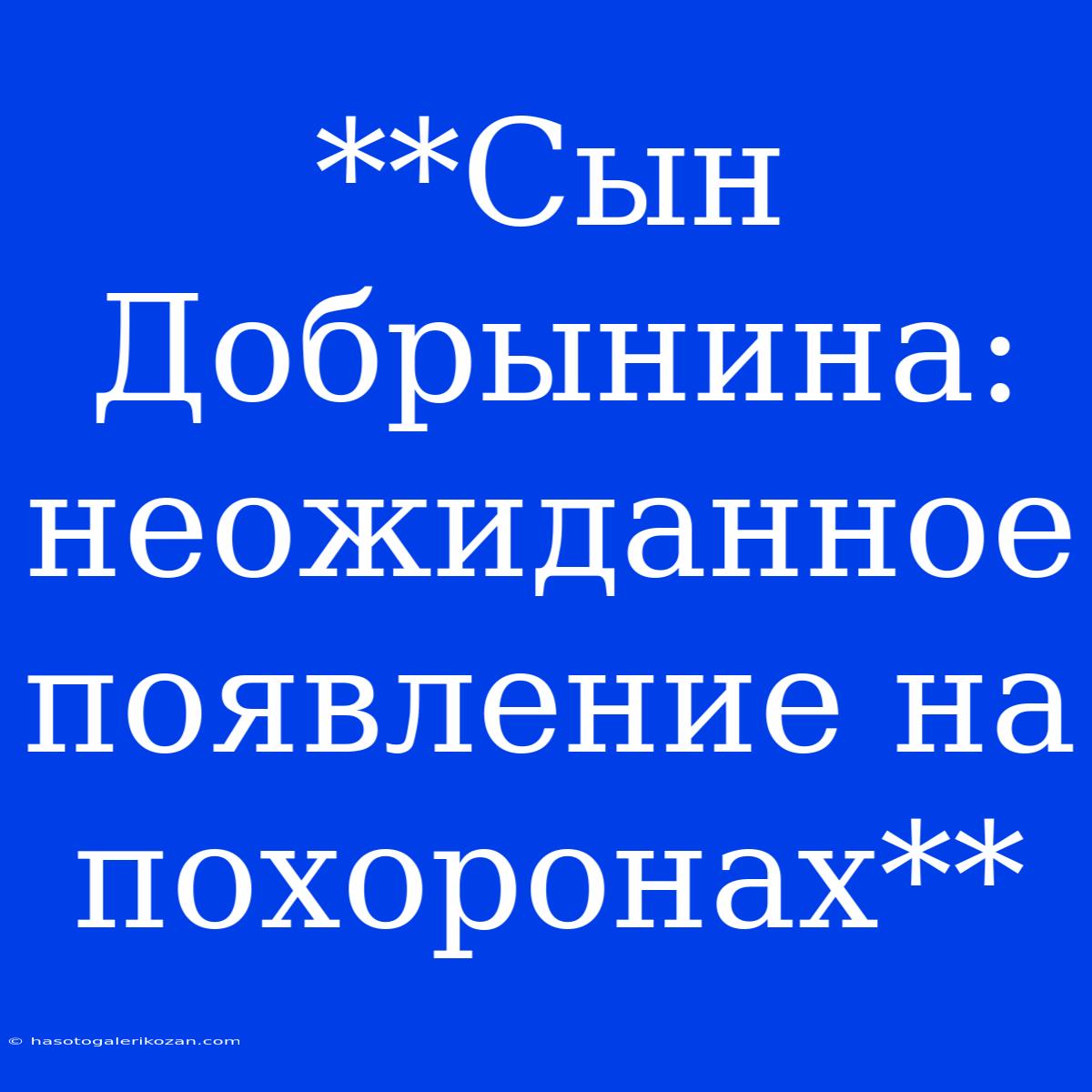 **Сын Добрынина: Неожиданное Появление На Похоронах**