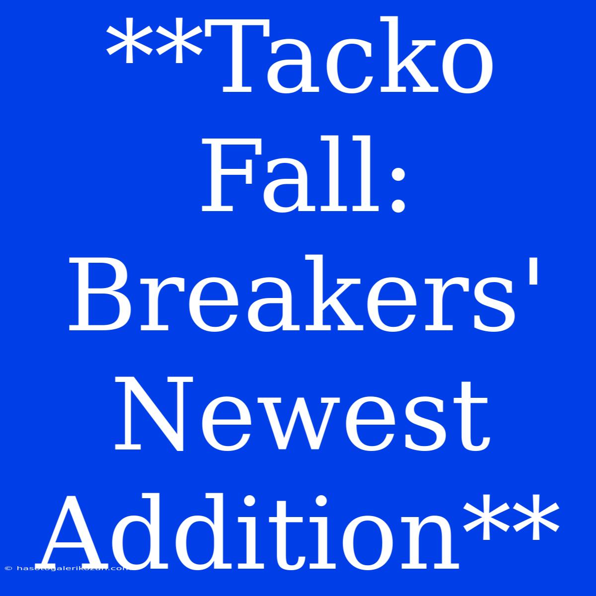 **Tacko Fall: Breakers' Newest Addition**