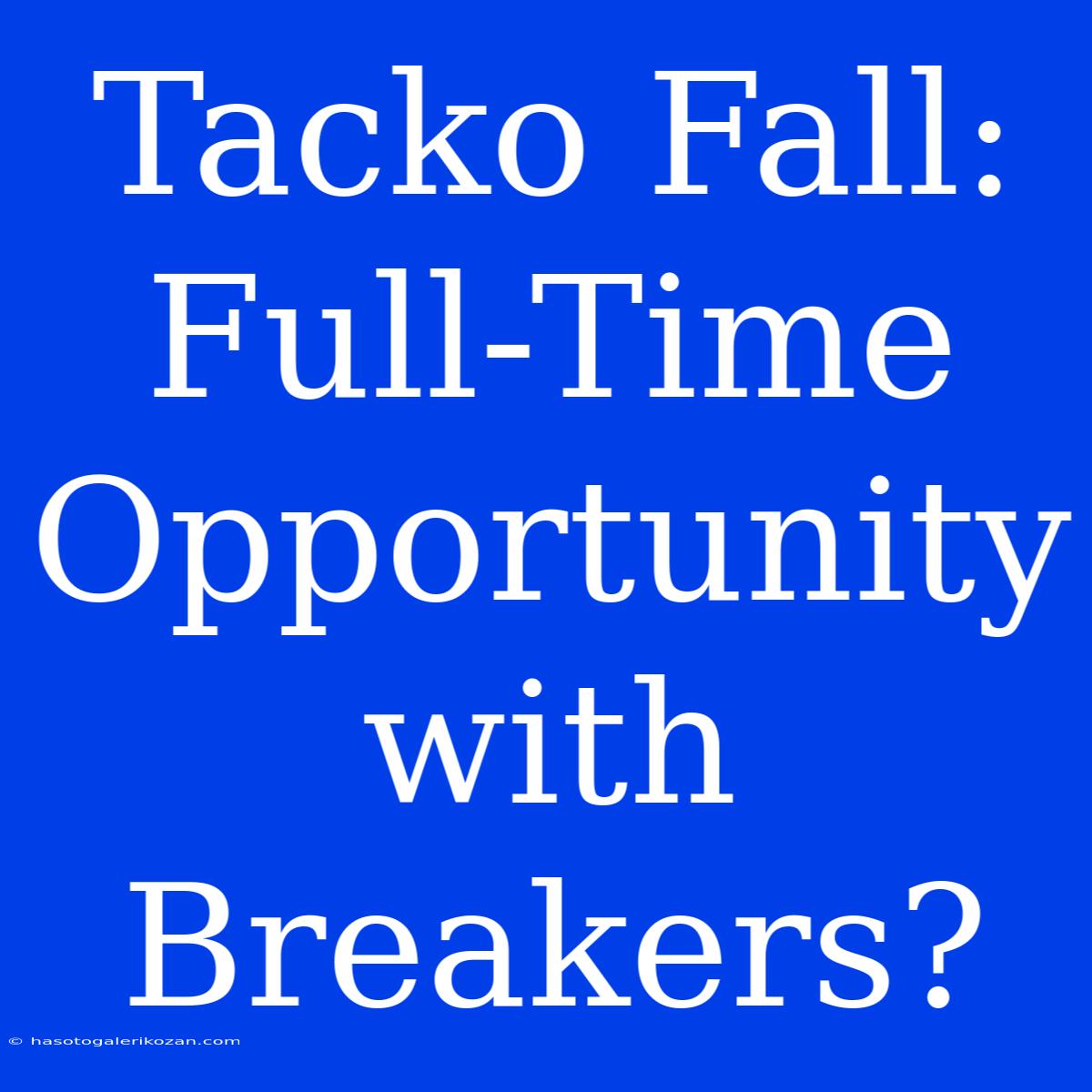 Tacko Fall: Full-Time Opportunity With Breakers?