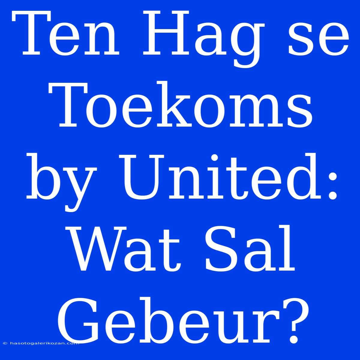 Ten Hag Se Toekoms By United: Wat Sal Gebeur?