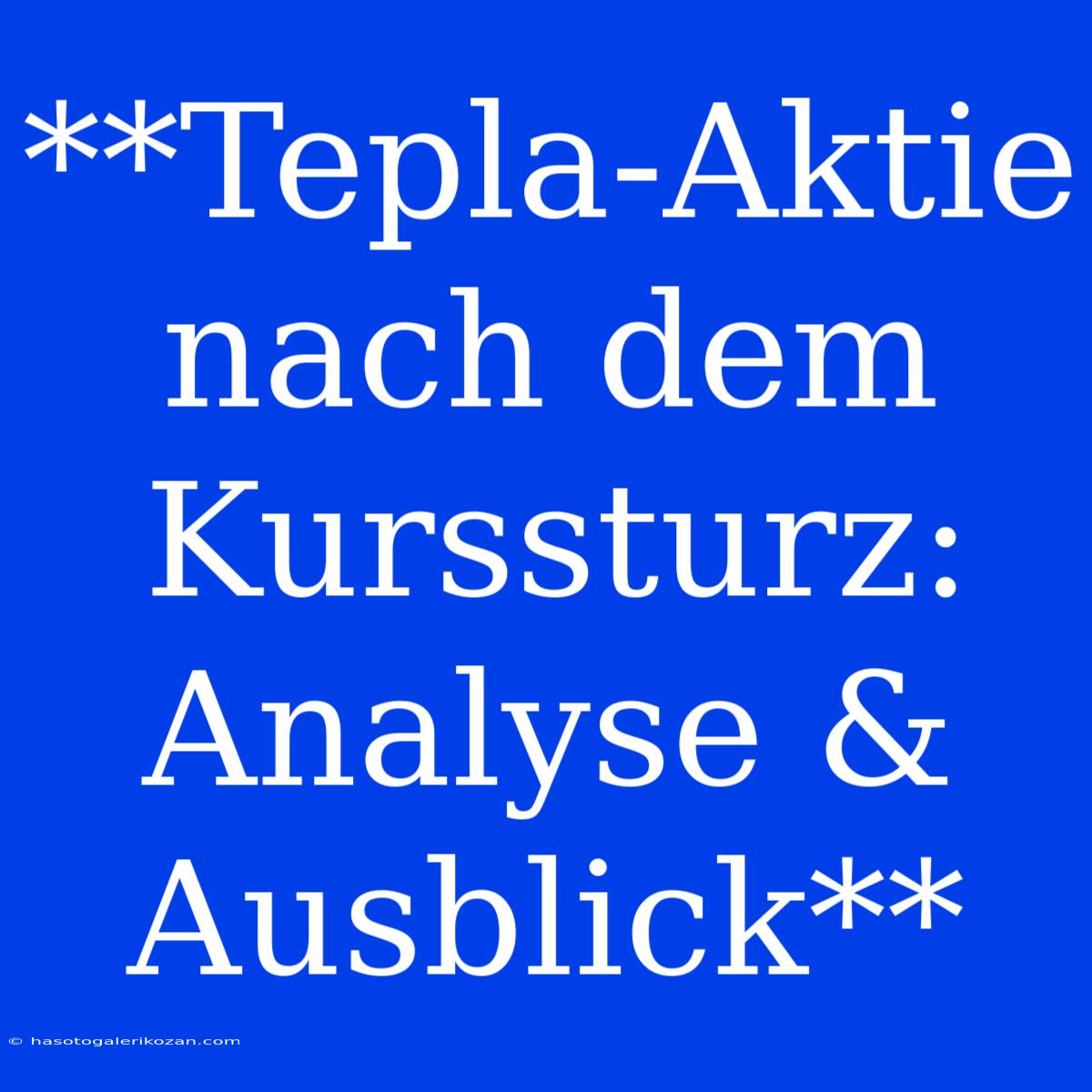 **Tepla-Aktie Nach Dem Kurssturz: Analyse & Ausblick**