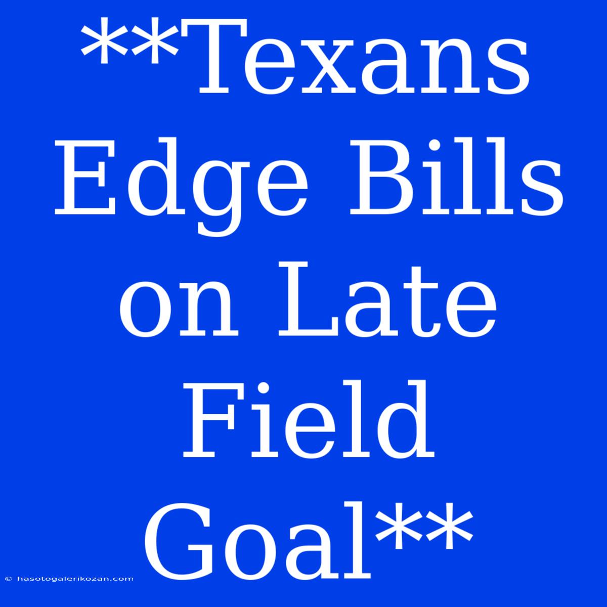 **Texans Edge Bills On Late Field Goal**