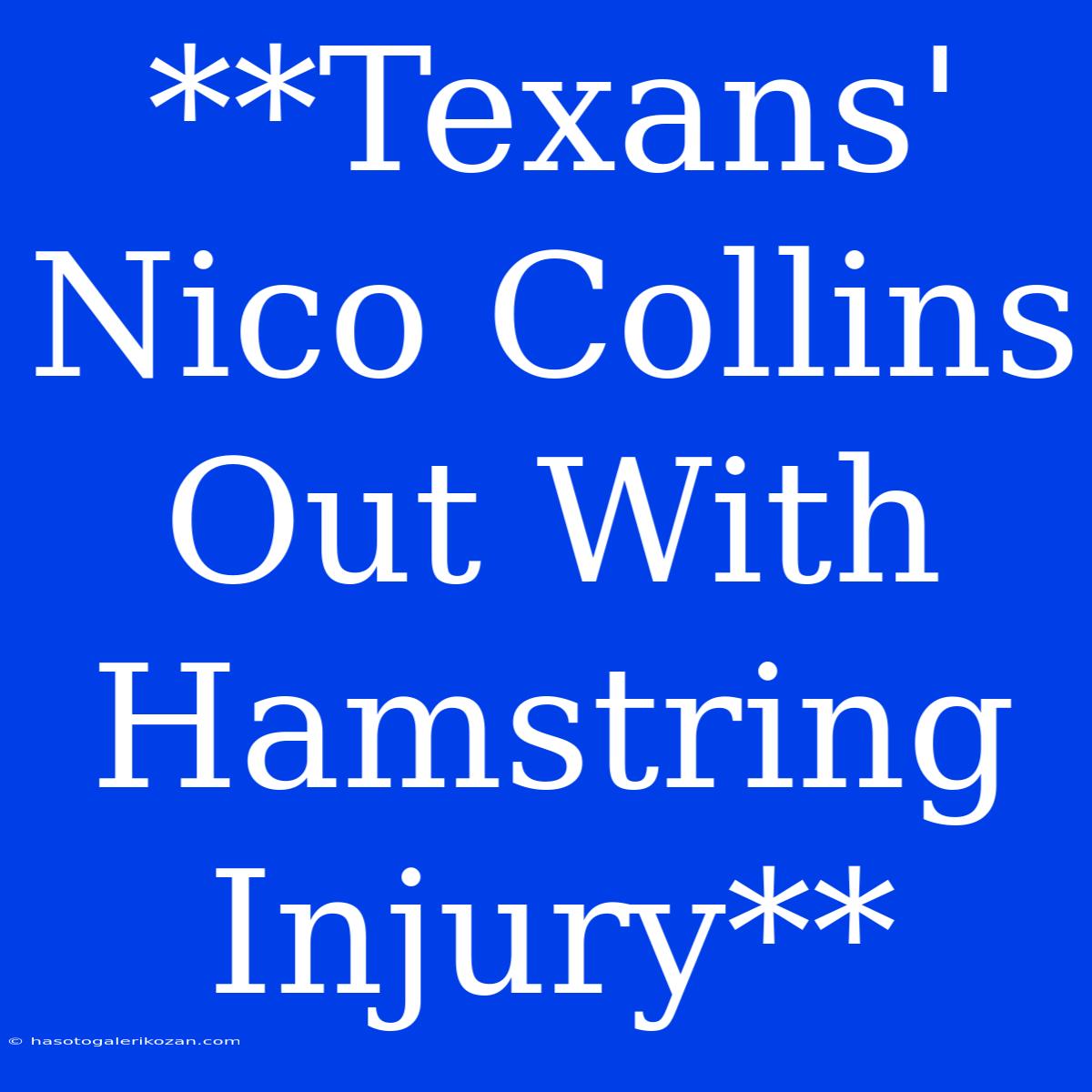 **Texans' Nico Collins Out With Hamstring Injury**