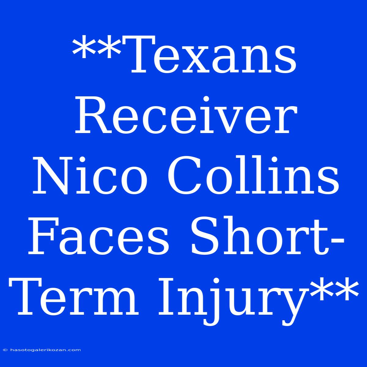 **Texans Receiver Nico Collins Faces Short-Term Injury**