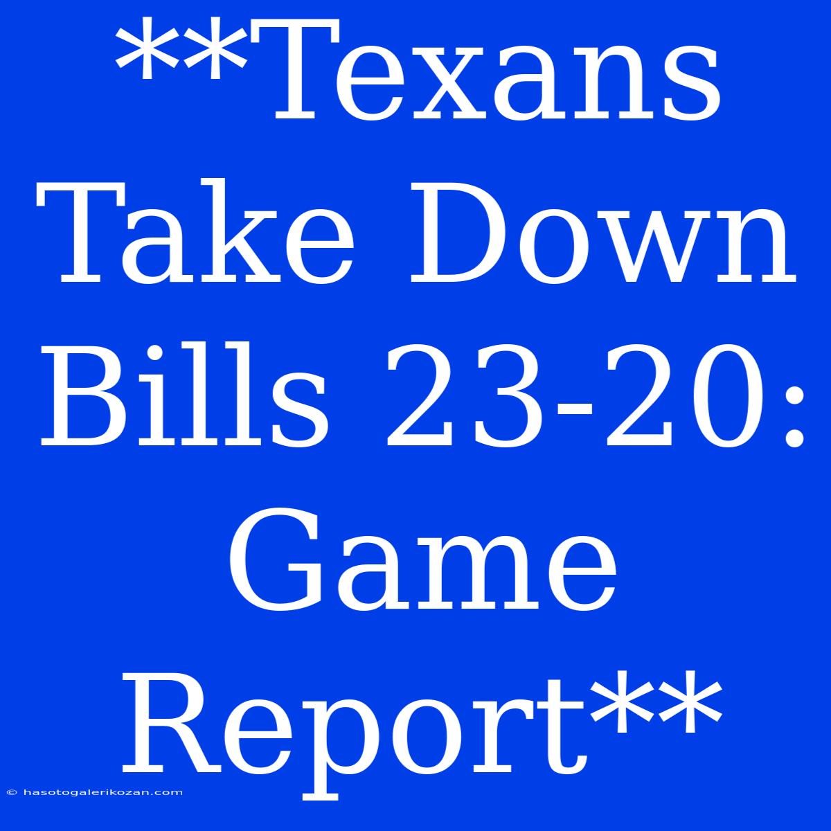 **Texans Take Down Bills 23-20: Game Report** 