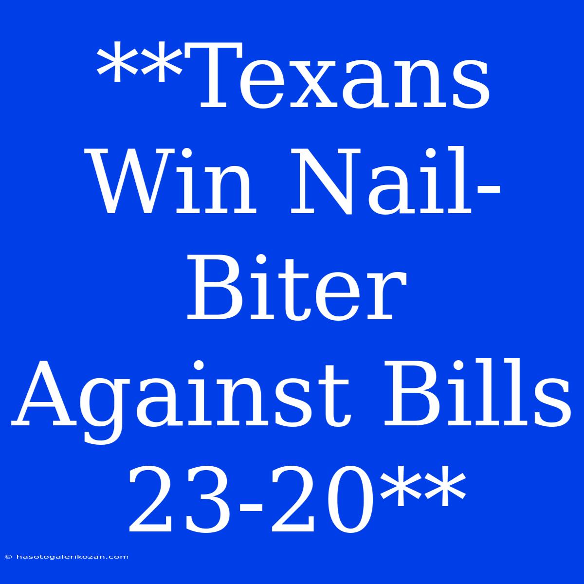 **Texans Win Nail-Biter Against Bills 23-20**