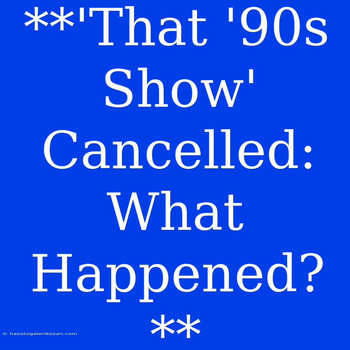 **'That '90s Show' Cancelled: What Happened?** 