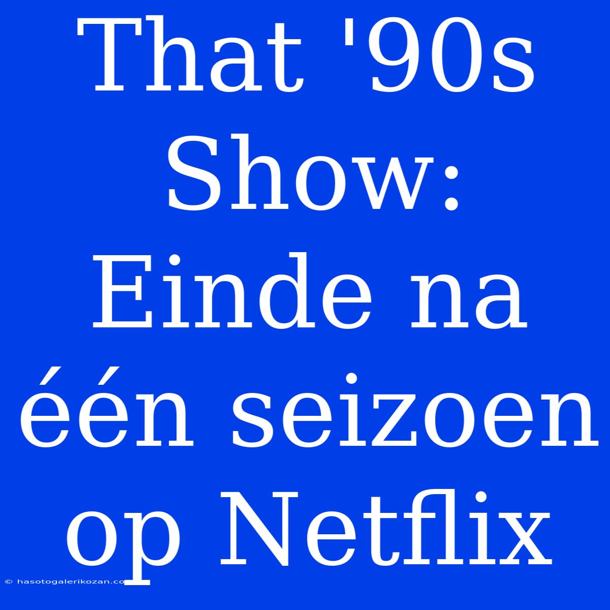 That '90s Show: Einde Na Één Seizoen Op Netflix