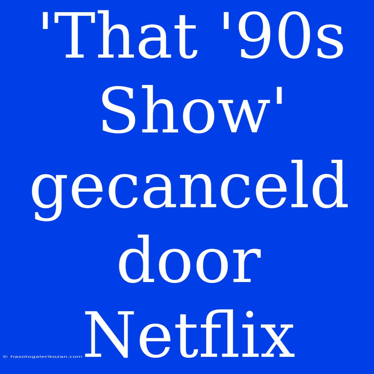 'That '90s Show' Gecanceld Door Netflix