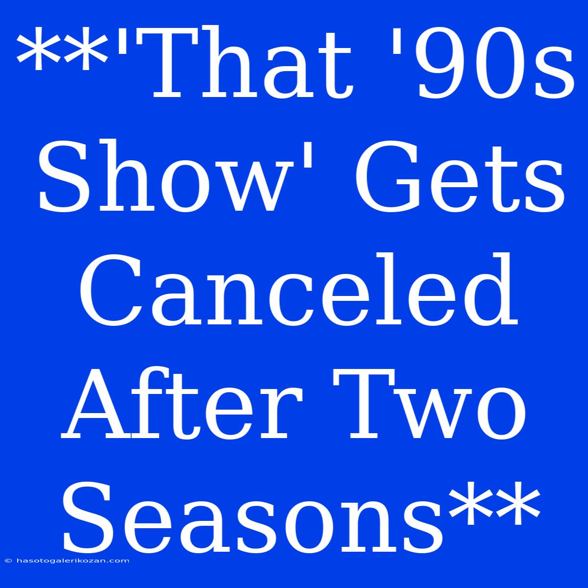 **'That '90s Show' Gets Canceled After Two Seasons**