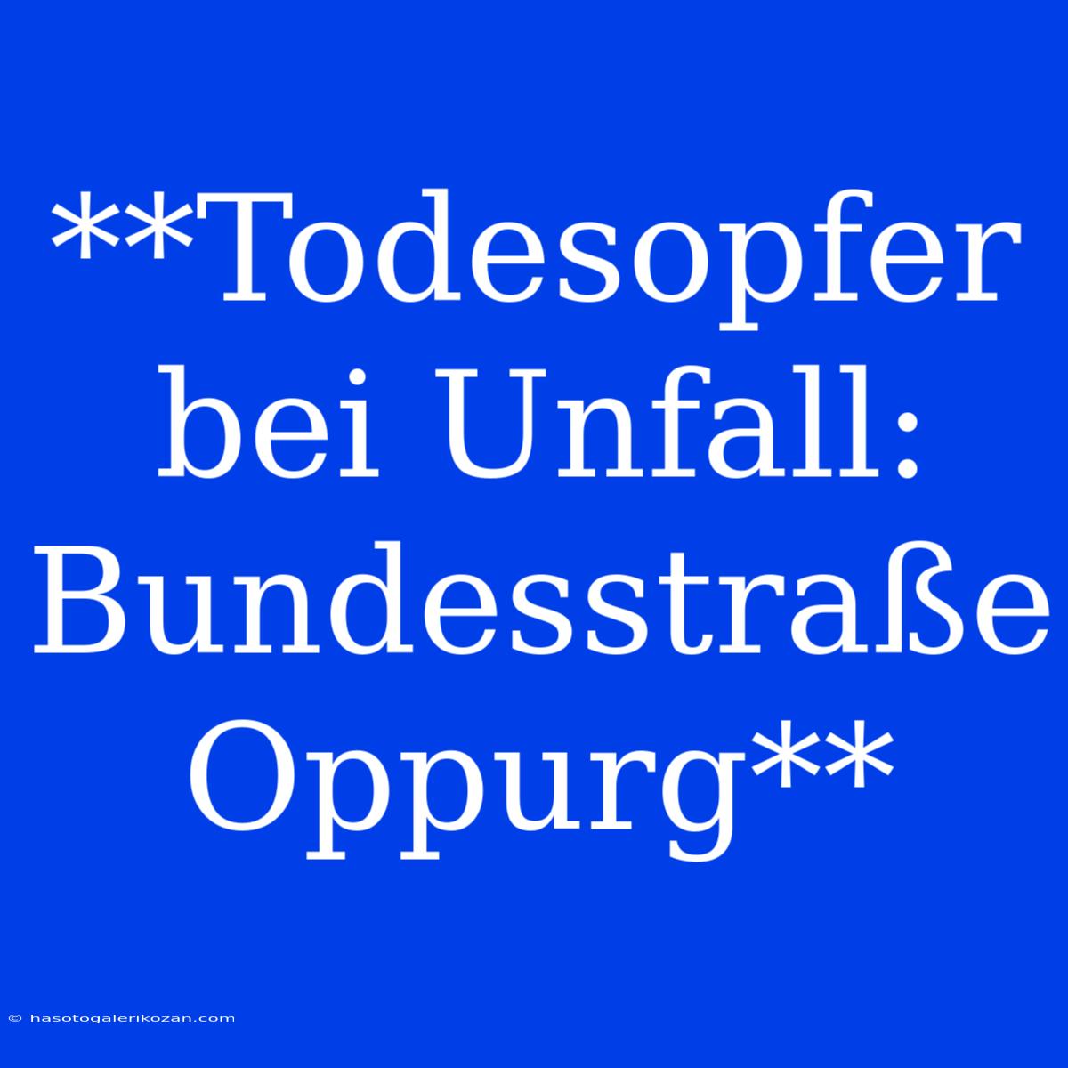 **Todesopfer Bei Unfall: Bundesstraße Oppurg**