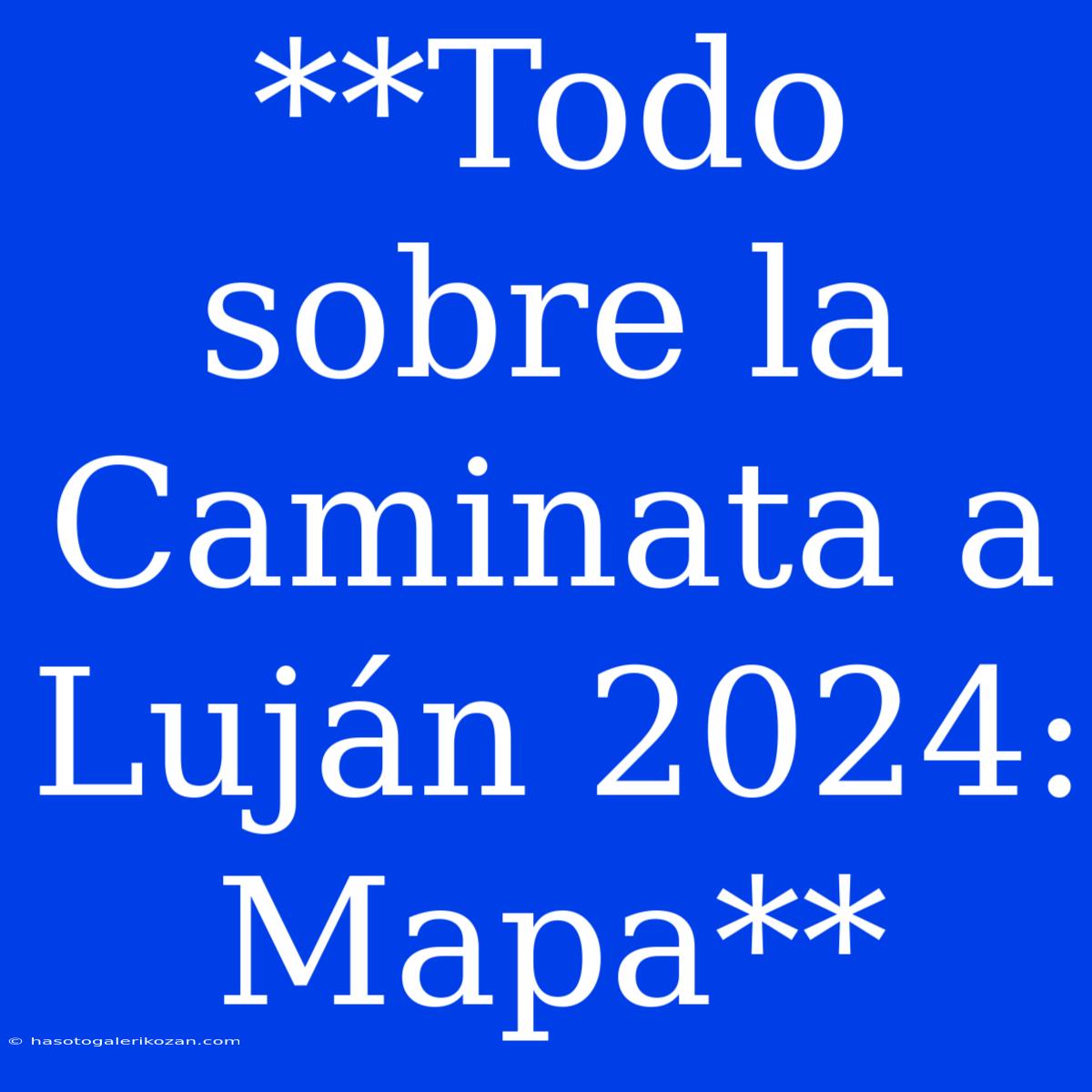 **Todo Sobre La Caminata A Luján 2024: Mapa**