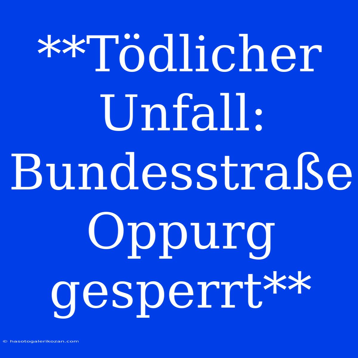 **Tödlicher Unfall: Bundesstraße Oppurg Gesperrt** 