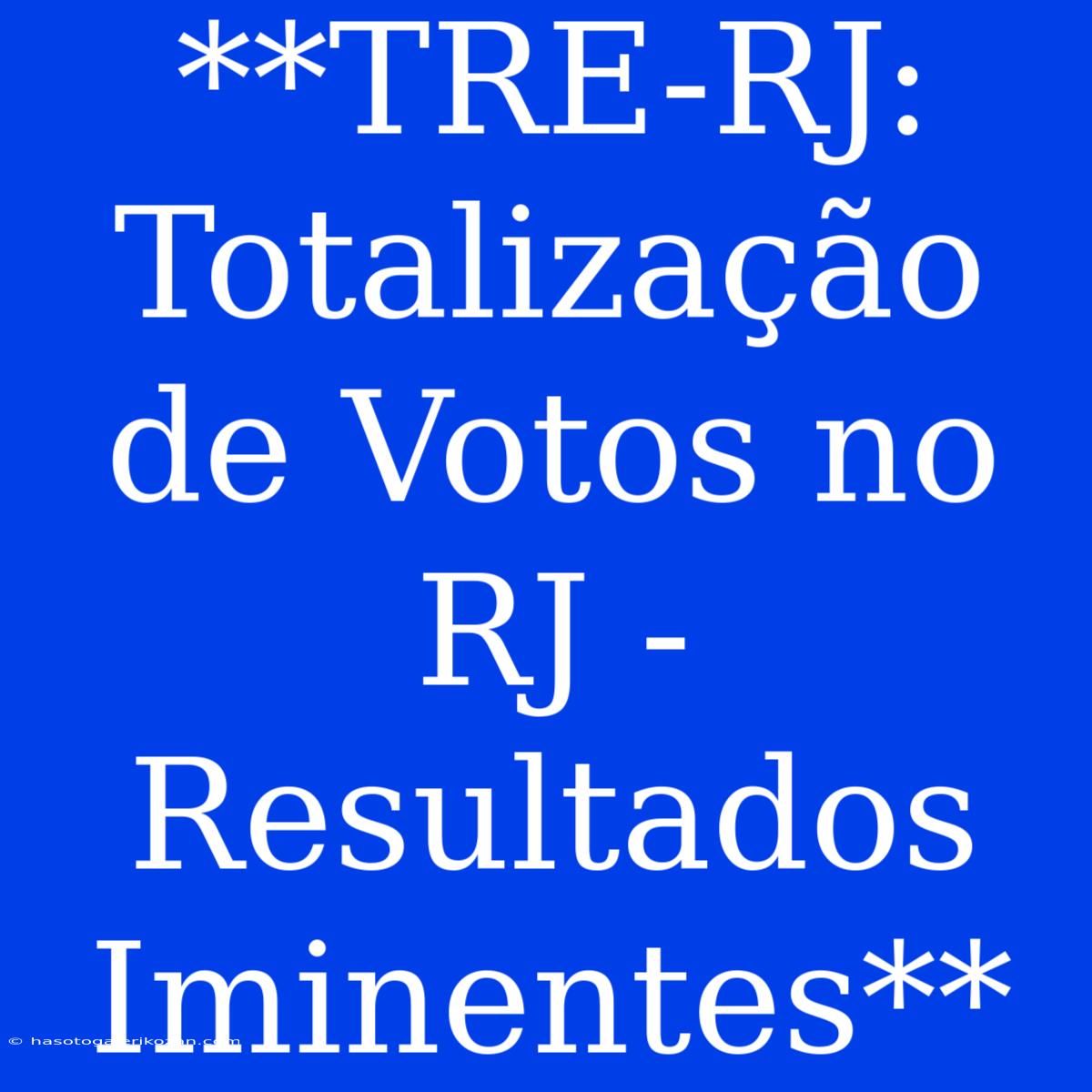 **TRE-RJ: Totalização De Votos No RJ - Resultados Iminentes**