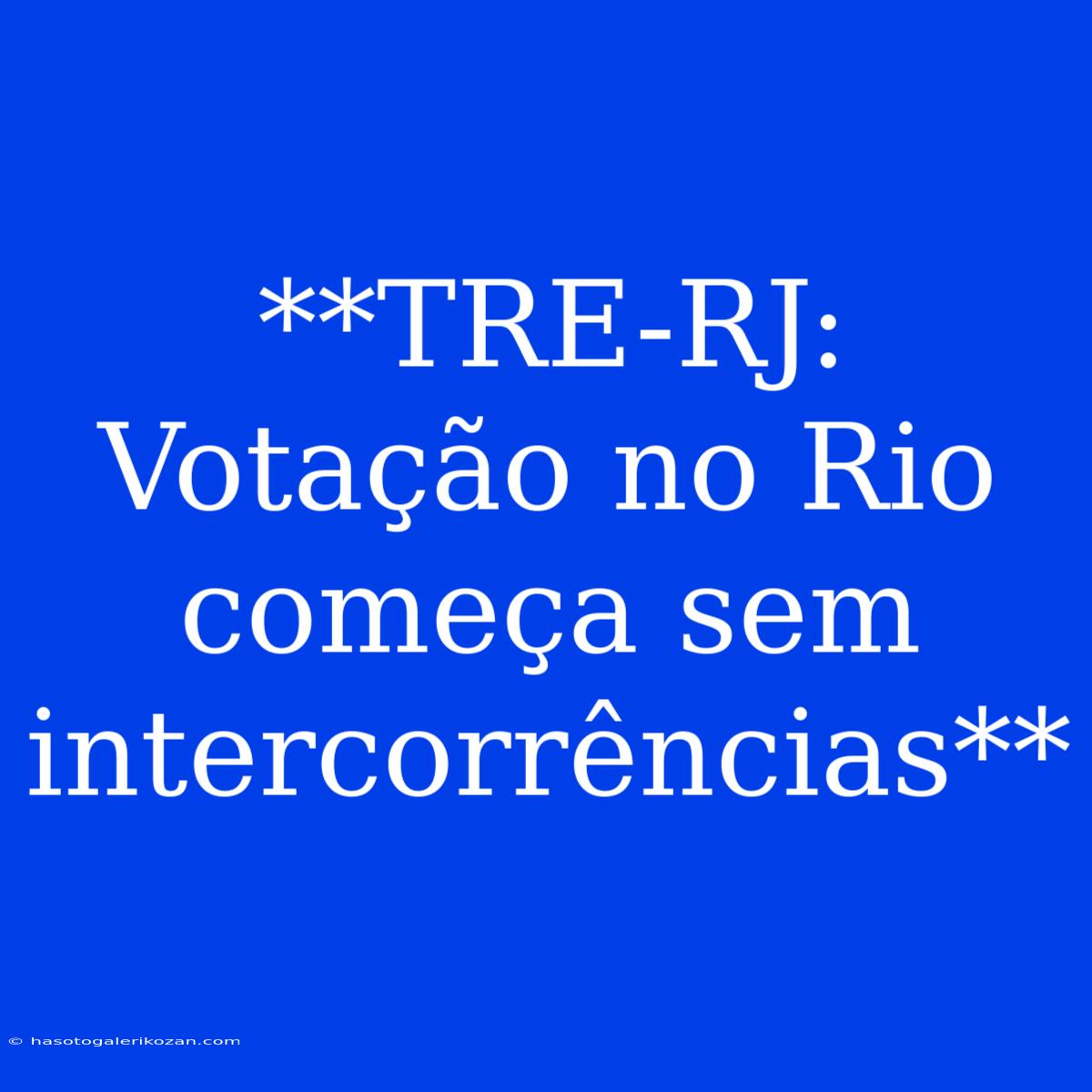 **TRE-RJ: Votação No Rio Começa Sem Intercorrências**