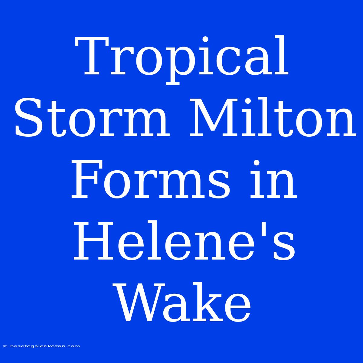 Tropical Storm Milton Forms In Helene's Wake