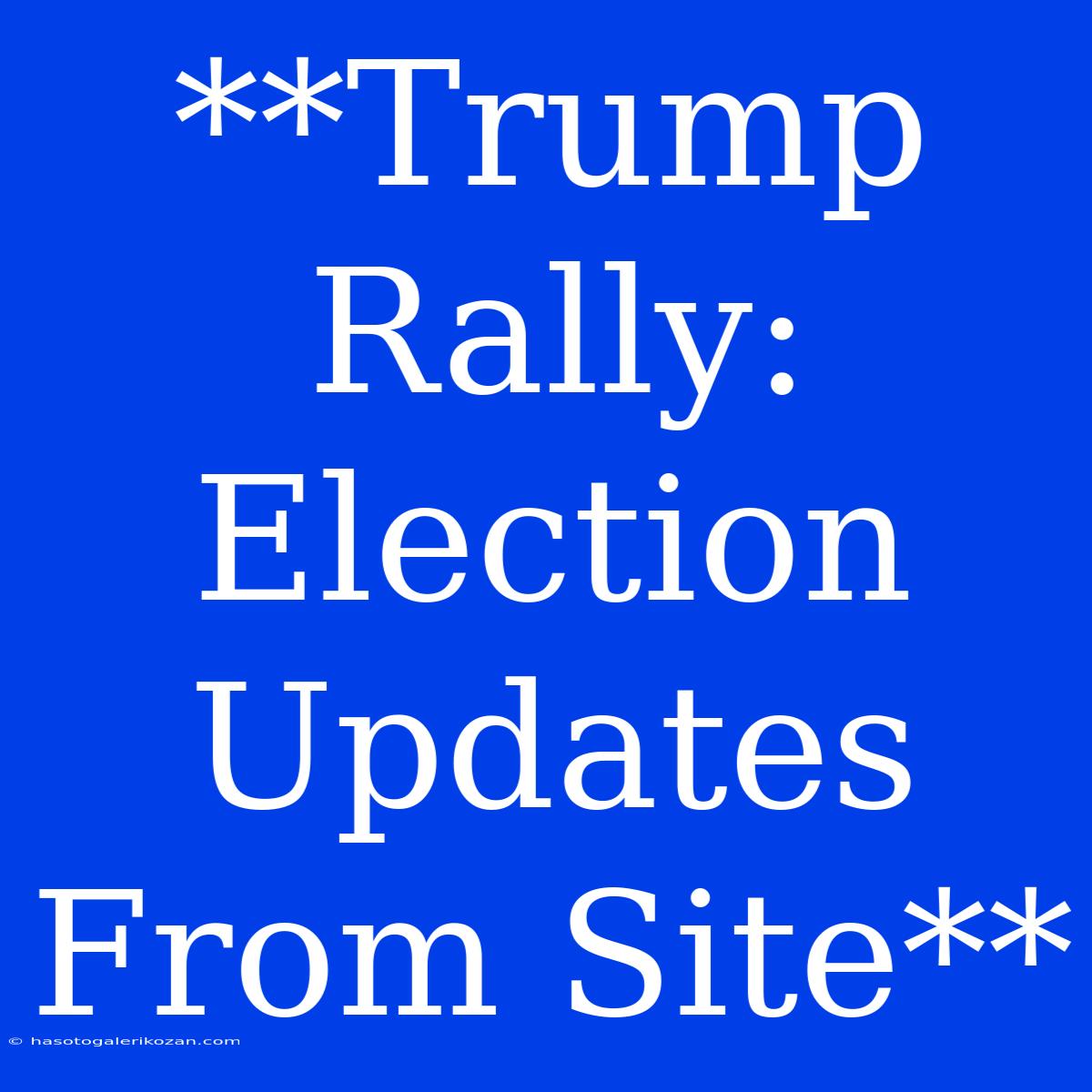 **Trump Rally: Election Updates From Site** 