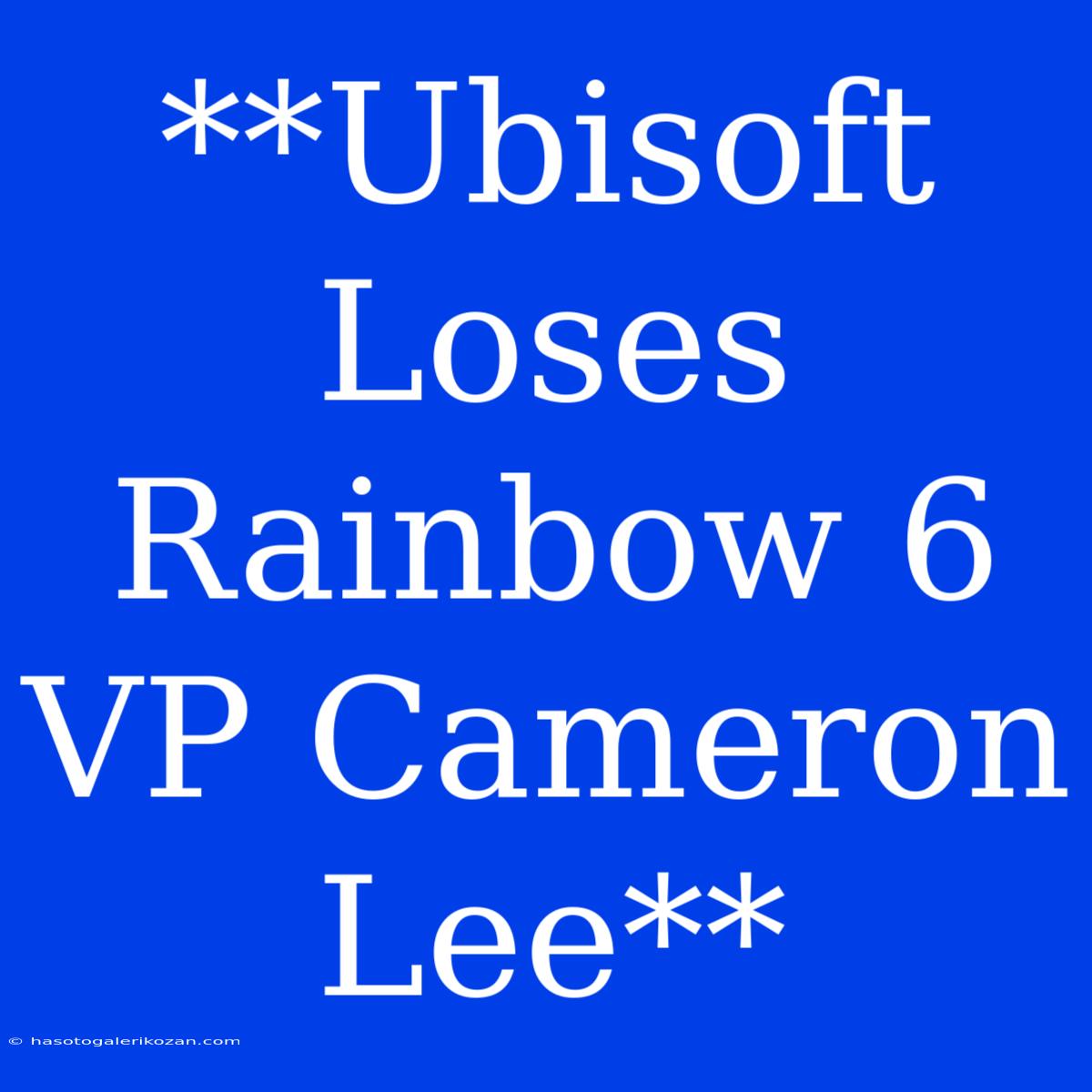 **Ubisoft Loses Rainbow 6 VP Cameron Lee**