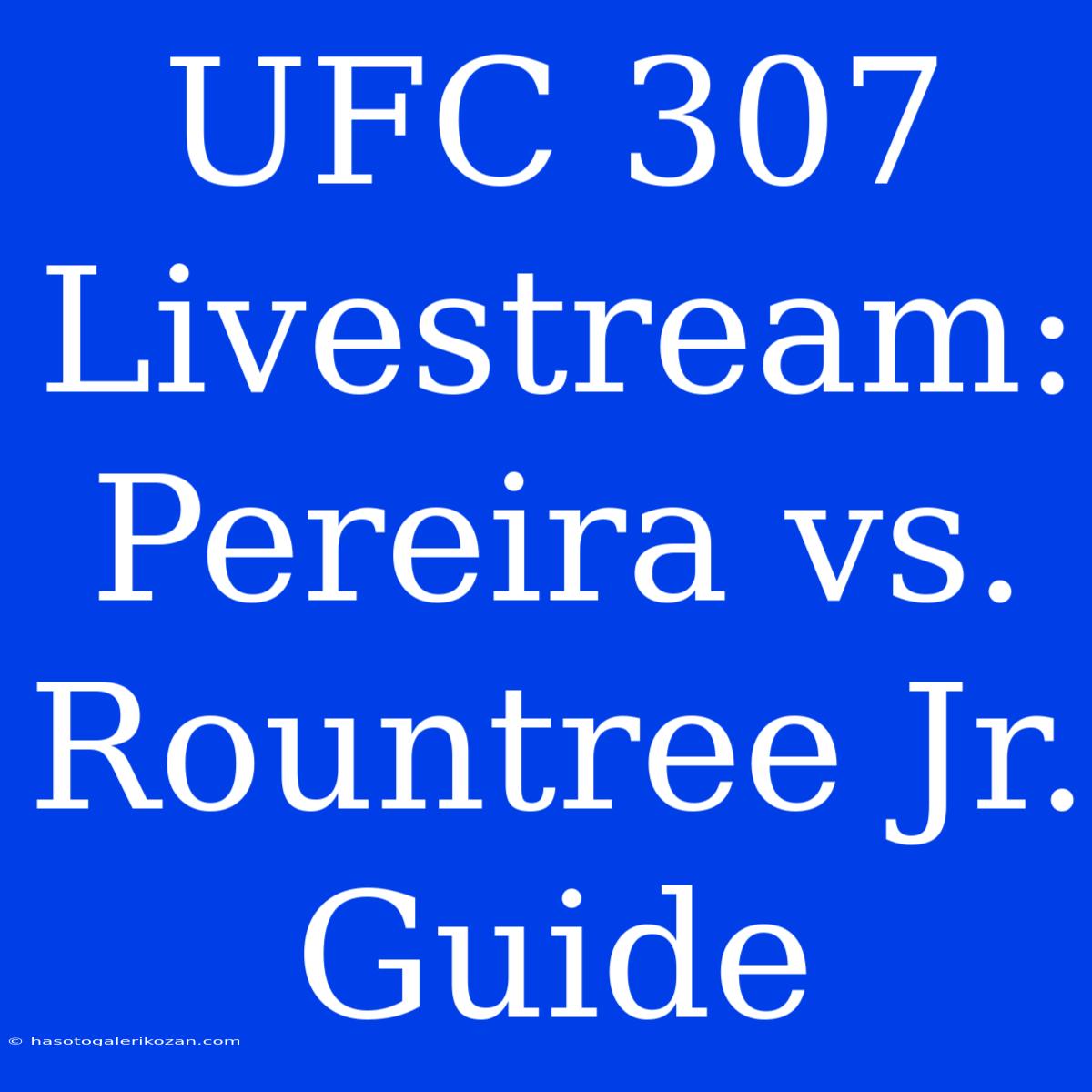 UFC 307 Livestream: Pereira Vs. Rountree Jr. Guide