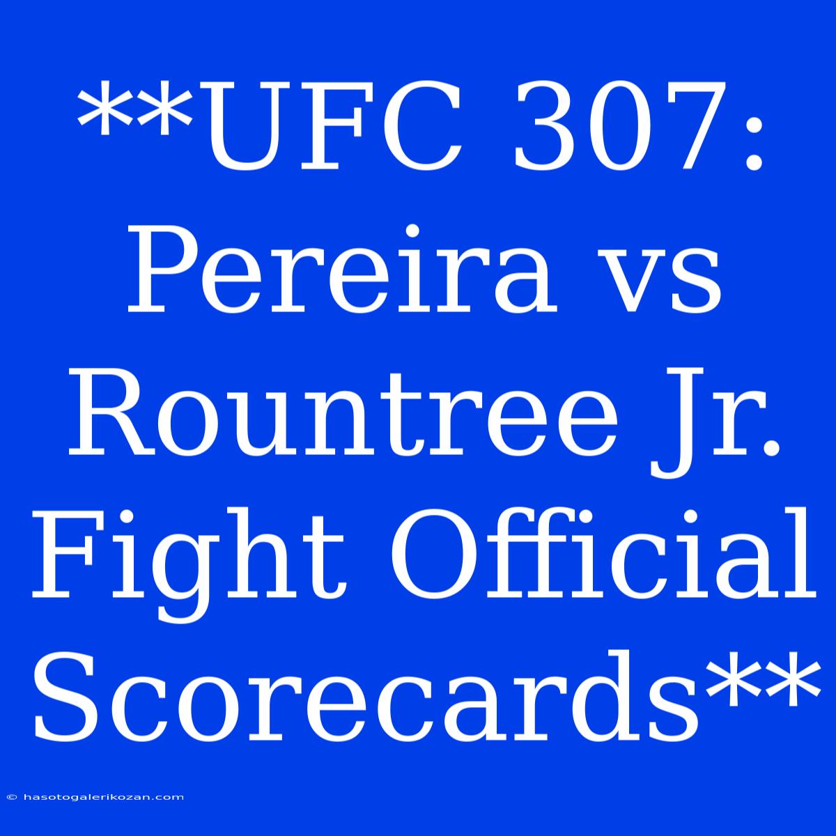 **UFC 307: Pereira Vs Rountree Jr. Fight Official Scorecards**