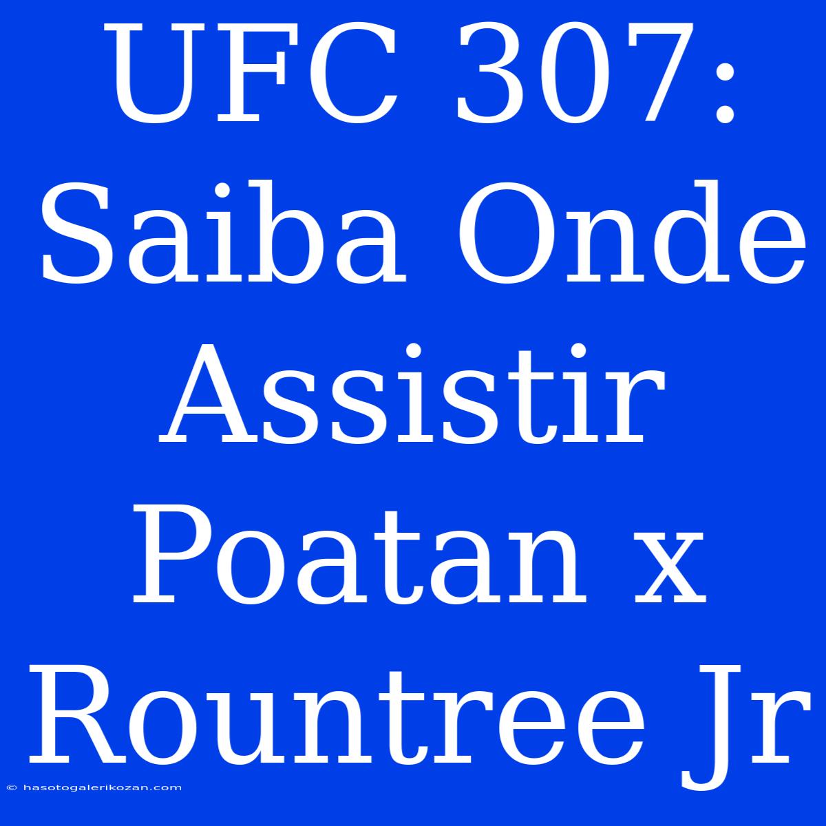 UFC 307: Saiba Onde Assistir Poatan X Rountree Jr