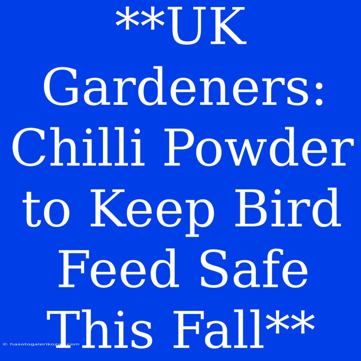 **UK Gardeners: Chilli Powder To Keep Bird Feed Safe This Fall**