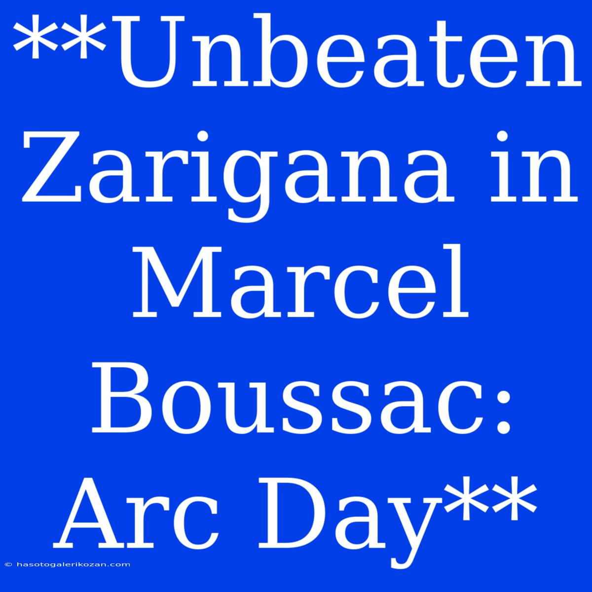 **Unbeaten Zarigana In Marcel Boussac: Arc Day**